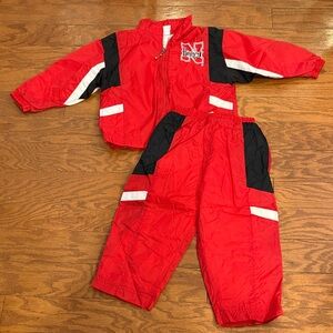 Vintage Nebraska Huskers Red and Black Kids' Tracksuit